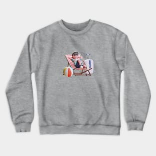 3D Summer Male Enjoy Vacation Laying on a Beach Crewneck Sweatshirt